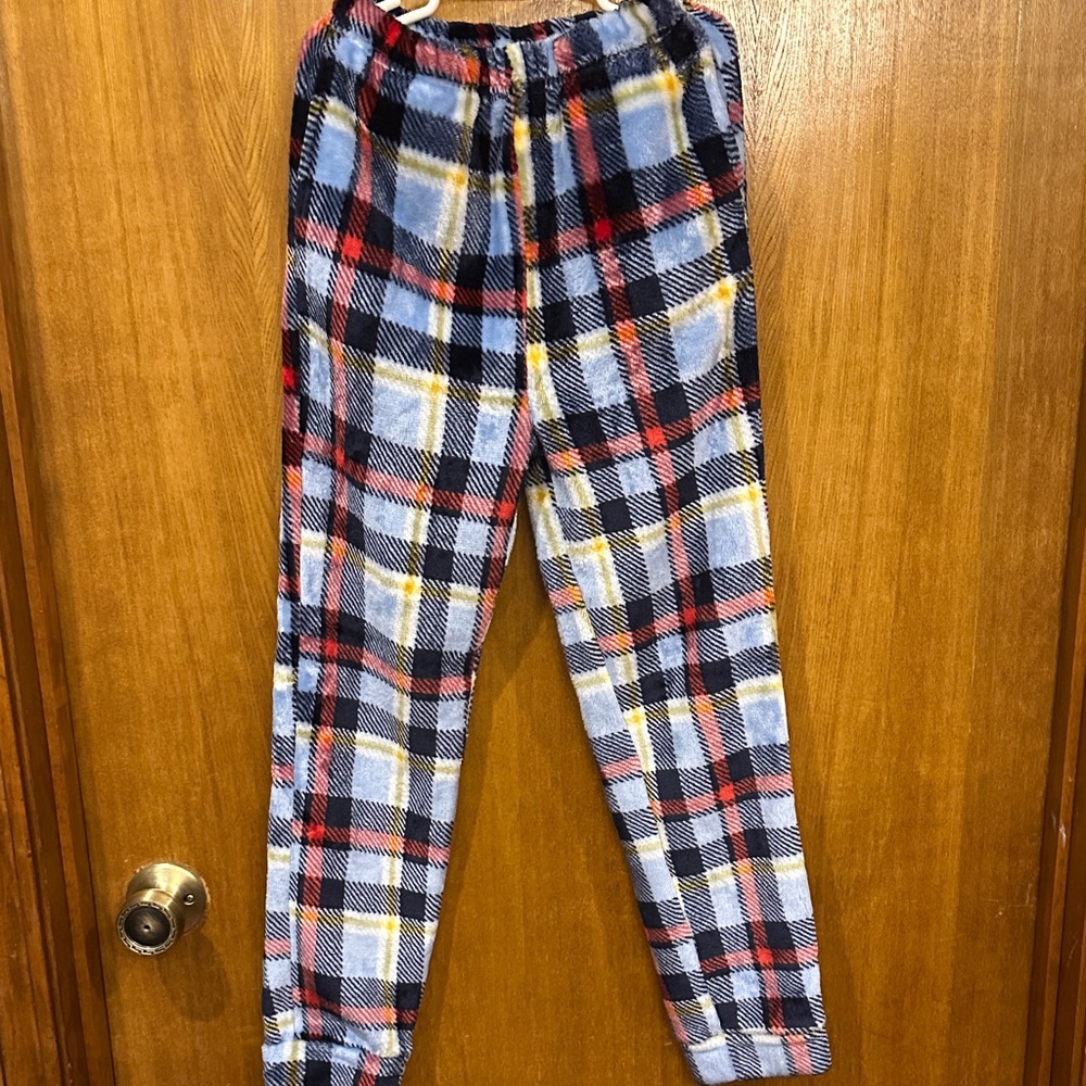 U.S. Polo Assn. Kids Plaid Pajama Bottoms - Red, Blue, Yellow